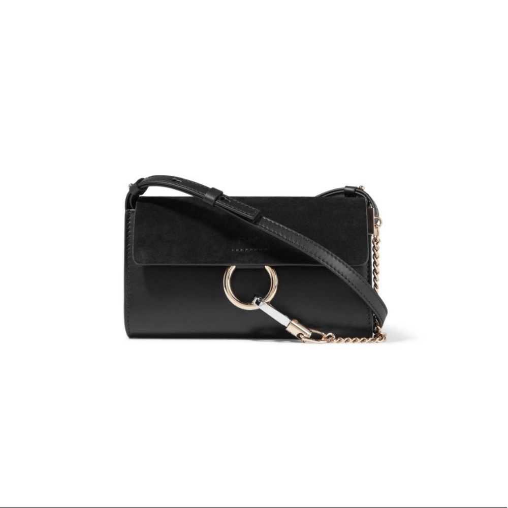 Chloé Faye Mini Black Leather Cross Body Bag